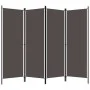 Biombo divisor de 4 paneles gris antracita 200x180 cm de vidaXL, Divisores de ambientes - Ref: Foro24-320721, Precio: 49,78 €...