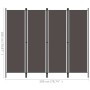 Biombo divisor de 4 paneles gris antracita 200x180 cm de vidaXL, Divisores de ambientes - Ref: Foro24-320721, Precio: 34,12 €...