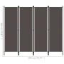 Biombo divisor de 4 paneles gris antracita 200x180 cm de vidaXL, Divisores de ambientes - Ref: Foro24-320721, Precio: 49,78 €...
