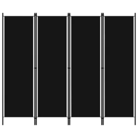 Biombo divisor de 4 paneles negro 200x180 cm de vidaXL, Divisores de ambientes - Ref: Foro24-320722, Precio: 49,78 €, Descuen...