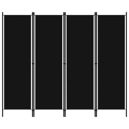 Biombo divisor de 4 paneles negro 200x180 cm de vidaXL, Divisores de ambientes - Ref: Foro24-320722, Precio: 49,78 €, Descuen...