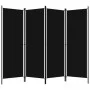 Biombo divisor de 4 paneles negro 200x180 cm de vidaXL, Divisores de ambientes - Ref: Foro24-320722, Precio: 49,78 €, Descuen...