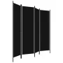 Biombo divisor de 4 paneles negro 200x180 cm de vidaXL, Divisores de ambientes - Ref: Foro24-320722, Precio: 49,78 €, Descuen...