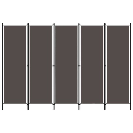 Biombo divisor de 5 paneles gris antracita 250x180 cm de vidaXL, Divisores de ambientes - Ref: Foro24-320725, Precio: 42,01 €...