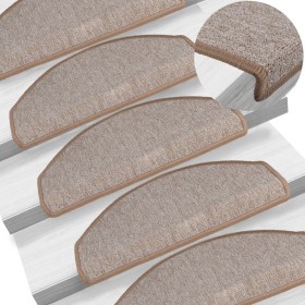 Felpudos para escaleras 15 uds 65x24x4 cm Marrón Claro Semicircular Grande en Hogar | Comprar online en Foru.es
