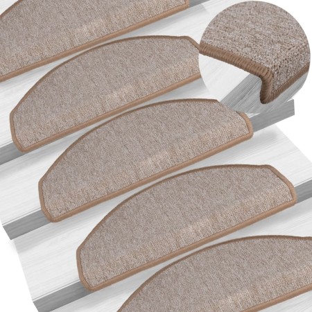 Felpudos para escaleras 15 uds 65x24x4 cm Marrón Claro Semicircular Grande en Hogar | Comprar online en Foru.es