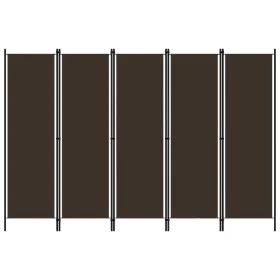 Biombo divisor de 5 paneles marrón 250x180 cm de vidaXL, Divisores de ambientes - Ref: Foro24-320724, Precio: 47,03 €, Descue...
