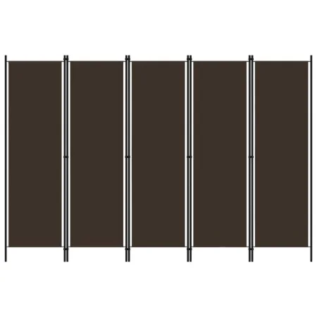Biombo divisor de 5 paneles marrón 250x180 cm de vidaXL, Divisores de ambientes - Ref: Foro24-320724, Precio: 47,03 €, Descue...