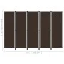 Brown 5-panel divider screen 250x180 cm by vidaXL, Room dividers - Ref: Foro24-320724, Price: 47,03 €, Discount: %