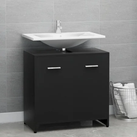 Armario de baño madera contrachapada negro 60x33x61 cm de vidaXL, Muebles de baño - Ref: Foro24-802571, Precio: 51,64 €, Desc...