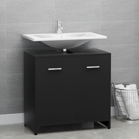 Armario de baño madera contrachapada negro 60x33x61 cm de vidaXL, Muebles de baño - Ref: Foro24-802571, Precio: 49,44 €, Desc...