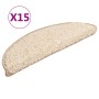 Alfombrillas para escaleras 15 unidades 56x17x3 cm Crema Semicircular en Hogar | Comprar online en Foru.es
