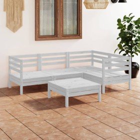 Juego de muebles de jardín 5 piezas madera maciza pino blanco en Conjuntos de jardín | Comprar online en Foru.es