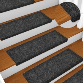 Felpudos autoadhesivos para escaleras, 15 unidades, 65 x 21 x 4 cm, borde rectangular, gris en Hogar | Comprar online en Foru.es