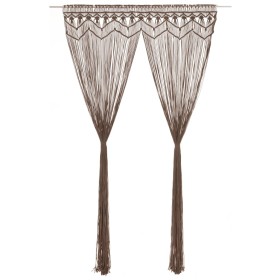Cortina de macramé algodón gris taupé 140x240 cm de vidaXL, Cortinas y visillos - Ref: Foro24-323982, Precio: 45,92 €, Descue...