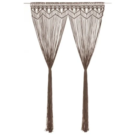 Cortina de macramé algodón gris taupé 140x240 cm de vidaXL, Cortinas y visillos - Ref: Foro24-323982, Precio: 46,80 €, Descue...