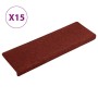 Felpudos autoadhesivos para escaleras, 15 unidades, 65 x 21 x 4 cm, borde rectangular, color rojo burdeos en Hogar | Comprar onl