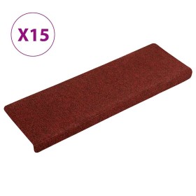 Felpudos autoadhesivos para escaleras, 15 unidades, 65 x 21 x 4 cm, borde rectangular, color rojo burdeos en Hogar | Comprar onl