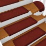 Felpudos autoadhesivos para escaleras, 15 unidades, 65 x 21 x 4 cm, borde rectangular, color rojo burdeos en Hogar | Comprar onl