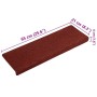 Felpudos autoadhesivos para escaleras, 15 unidades, 65 x 21 x 4 cm, borde rectangular, color rojo burdeos en Hogar | Comprar onl