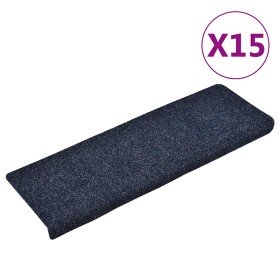 Felpudos autoadhesivos para escaleras, 15 unidades, 65 x 21 x 4 cm, borde rectangular azul en Hogar | Comprar online en Foru.es