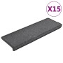 Alfombrillas para escaleras 15 unidades 65x21x4 cm Gris oscuro Borde rectangular en Hogar | Comprar online en Foru.es
