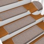 Alfombrillas para escaleras 15 unidades 65x21x4 cm Marrón claro Borde rectangular en Hogar | Comprar online en Foru.es