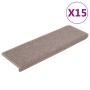 Alfombrillas para escaleras 15 unidades 65x21x4 cm Marrón claro Borde rectangular en Hogar | Comprar online en Foru.es