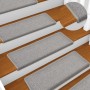 Alfombrillas para escaleras 15 unidades 65x21x4 cm Gris claro Borde rectangular en Hogar | Comprar online en Foru.es