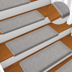 Alfombrillas para escaleras 15 unidades 65x21x4 cm Gris claro Borde rectangular en Hogar | Comprar online en Foru.es