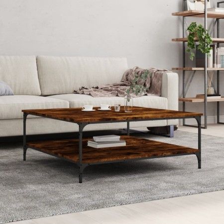 Mesa de centro madera de ingeniería roble ahumado 100x100x40 cm de vidaXL, Mesas de centro - Ref: Foro24-832845, Precio: 90,6...