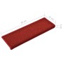 Felpudos para escaleras 15 unidades 65x21x4 cm Rojos borde rectangular en Hogar | Comprar online en Foru.es