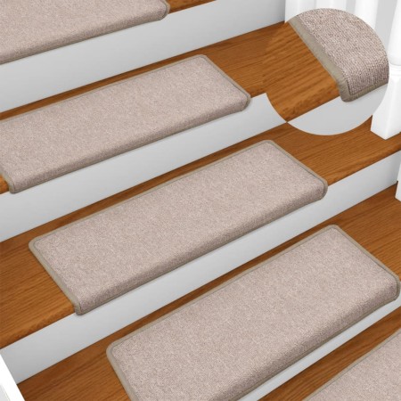 Alfombrillas para escaleras 15 unidades 65x21x4 cm Gris topo Borde rectangular en Hogar | Comprar online en Foru.es