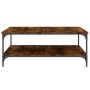 Mesa de centro madera de ingeniería roble ahumado 100x100x40 cm de vidaXL, Mesas de centro - Ref: Foro24-832845, Precio: 90,6...