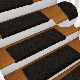 Alfombrillas para escaleras 15 unidades 65x21x4 cm Negro Borde Rectangular en Hogar | Comprar online en Foru.es