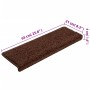Alfombrillas para escaleras 15 unidades 65x21x4 cm Marrón Borde Rectangular en Hogar | Comprar online en Foru.es