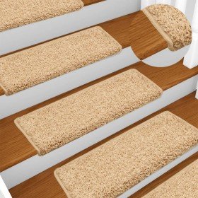 Alfombrillas para escaleras 15 unidades 65x21x4 cm color crema borde rectangular en Hogar | Comprar online en Foru.es