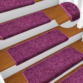 Felpudos para escaleras 15 unidades 65x21x4 cm violeta borde rectangular en Hogar | Comprar online en Foru.es