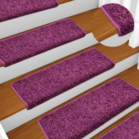 Felpudos para escaleras 15 unidades 65x21x4 cm violeta borde rectangular en Hogar | Comprar online en Foru.es