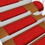 Alfombrillas para escaleras 15 unidades 65x21x4 cm Borde rectangular rojo en Hogar | Comprar online en Foru.es
