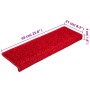 Alfombrillas para escaleras 15 unidades 65x21x4 cm Borde rectangular rojo en Hogar | Comprar online en Foru.es