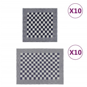 Juego de paños 20 unidades algodón azul y blanco en Toallas | Comprar online en Foru.es