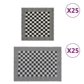 Juego de paños 50 unidades algodón negro y blanco en Toallas | Comprar online en Foru.es