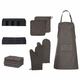 Set de paños manoplas horno agarradores 15 pzas algodón negro en Toallas | Comprar online en Foru.es
