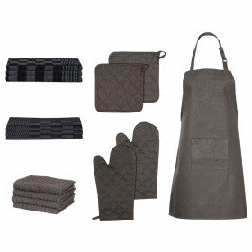 Set de paños manoplas horno agarradores 15 pzas algodón negro en Toallas | Comprar online en Foru.es