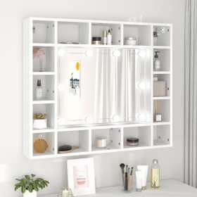 Mueble con espejo y LED blanco 91x15x76,5 cm de vidaXL, Tocadores de baño - Ref: Foro24-808864, Precio: 95,26 €, Descuento: %
