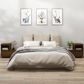 Mesitas de noche 2 uds madera de pino marrón miel 60x34x51 cm de vidaXL, Mesitas de noche - Ref: Foro24-814381, Precio: 79,40...
