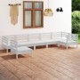 Juego de muebles de jardín 7 piezas madera maciza pino blanco en Conjuntos de jardín | Comprar online en Foru.es