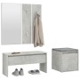 Juego de muebles recibidor madera contrachapada gris hormigón de vidaXL, Armarios roperos - Ref: Foro24-3082048, Precio: 98,3...