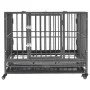 Jaula de perro resistente con ruedas acero 92x62x76 cm de vidaXL, Transportines y cajas para mascotas - Ref: Foro24-171491, P...
